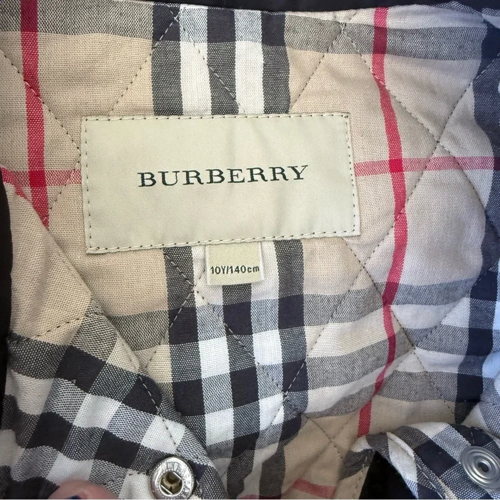 Vest jacket fleeced 10T black Burberry reversible belt